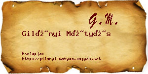 Gilányi Mátyás névjegykártya