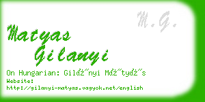 matyas gilanyi business card